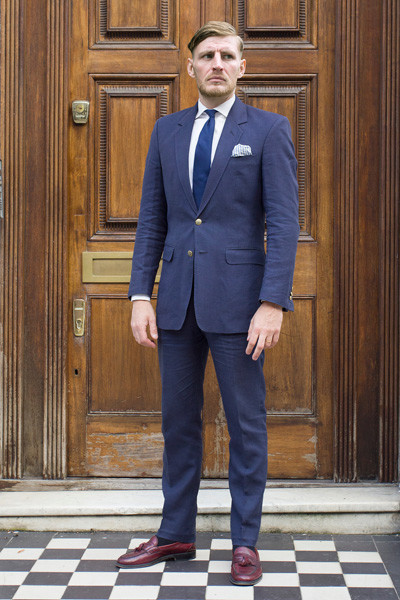 Bespoke Linen Suit b y British Tailors Henry Herbert